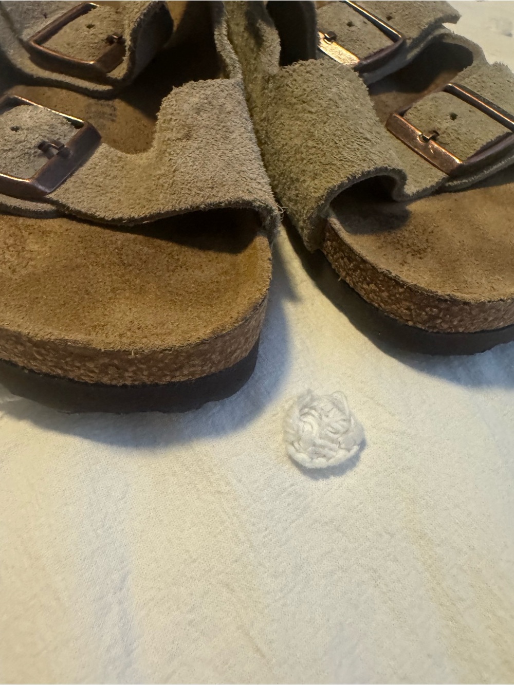 Birkenstock Arizona Taupe Suede Leather Sandals EU 39 US 8 - Picture 8 of 8